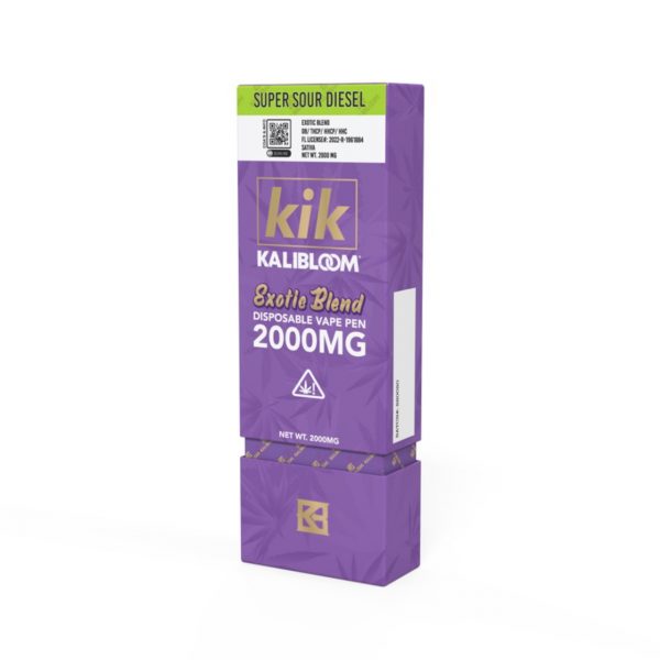 KIK 2g Exotic Blend Disposable Vape. Flavor: Super Sour Diesel
